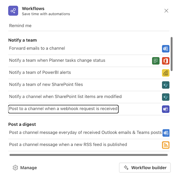 Teams workflow